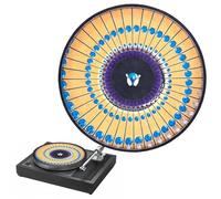 Tapis de Platine - Tapis en Feutre de 30 Cm 12 Pouces - en Illusion d'optique | Support Platine Vinyle à Effet Rotatif Dynamique | antidérapant pour Disque Vinyle | Accessoires DJ H