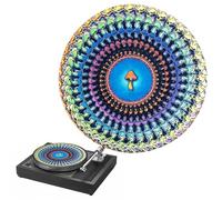 Tapis De Platine Vinyle À Illusion D'optique, 30,48cm Tapis De Feutrine Platine Vinyle avec Effet Optique, Slipmat Rotatif 12 Pouces avec Effet Optique, Aux DJ, Collectionneurs