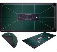 Tapis de Poker Vert XXL Antidérapant 180 x 90 cm en Polyester et Caoutchouc pour 10 joueurs Vert G