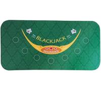Tapis de Poker Professionnel Table de Poker portab Table de Poker Portable en Daim et Caoutchouc Black Jack 21 Points Baccarat Casino Poker Nappe Tapis de Table Vert avec Motif(70 * 35in)