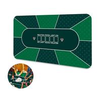 Tapis de poker professionnel Texas Hold'em - 180 x 90 cm - Tapis de poker de luxe - Housse de table de poker - Tapis de blackjack - Avec sac de transport pour une véritable sensation de casino (vert
