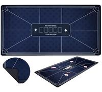 Tapis de Poker Texas Hold’em 180 x 90 cm Bleu - Tapis de Jeux de Cartes