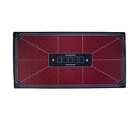 Tapis de Poker Texas Hold’em 180 x 90 cm Rouge - Tapis de Jeux de Cartes