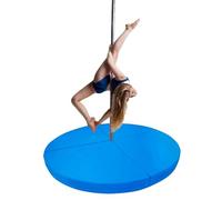 Tapis De Pole Dance De 47 Pouces, Coussin De Réception Pliable Pour Barre De Pole Dance, Coussin De Sécurité Antichute, Tapis De Danse De Piscine Pliable Rond(Sky Blue,47"x1.18")