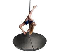 Tapis De Pole Dance De 47 Pouces, Coussin De Réception Pliable Pour Barre De Pole Dance, Coussin De Sécurité Antichute, Tapis De Danse De Piscine Pliable Rond(Black,47"x1.18")