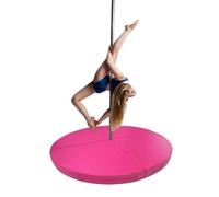 Tapis De Pole Dance De 47 Pouces, Coussin De Réception Pliable Pour Barre De Pole Dance, Coussin De Sécurité Antichute, Tapis De Danse De Piscine Pliable Rond(Rose Red,47"x3.97")