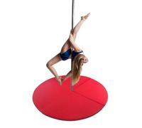 Tapis De Pole Dance De 47 Pouces, Coussin De Réception Pliable Pour Barre De Pole Dance, Coussin De Sécurité Antichute, Tapis De Danse De Piscine Pliable Rond(Red,47"x1.97")