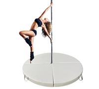 Tapis De Pole Dance De 63", Tapis De Réception Pliable Avec Poignées De Transport, Coussin De Protection Antichute Pour Pole Dance, Idéal Pour Les Débutants Et Le Yoga(White,63"x1.97")