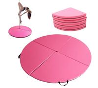 Tapis De Pole Dance, Tapis De Réception Épais Et Pliable Avec Rembourrage En Mousse EPE Et Revêtement En PU, Coussin De Protection Rond Et Portable Pour Salle De Sport Yoga(Rose Red,71"x3.97")
