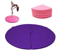 Tapis De Pole Dance, Tapis De Réception Épais Et Pliable Avec Rembourrage En Mousse EPE Et Revêtement En PU, Coussin De Protection Rond Et Portable Pour Salle De Sport Yoga(Purple,79"x1.18")