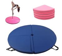 Tapis De Pole Dance, Tapis De Réception Épais Et Pliable Avec Rembourrage En Mousse EPE Et Revêtement En PU, Coussin De Protection Rond Et Portable Pour Salle De Sport Yoga(Blue,47"x3.97")