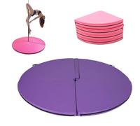 Tapis De Pole Dance, Tapis De Réception Épais Et Pliable Avec Rembourrage En Mousse EPE Et Revêtement En PU, Coussin De Protection Rond Et Portable Pour Salle De Sport Yoga(Light Purple,71"x1.18")