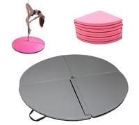 Tapis De Pole Dance, Tapis De Réception Épais Et Pliable Avec Rembourrage En Mousse EPE Et Revêtement En PU, Coussin De Protection Rond Et Portable Pour Salle De Sport Yoga(Gray,59"x1.18")