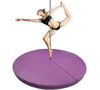 Tapis de pole dance, tapis de réception portable pour pole dance, tapis de danse pliable avec poignées de transport, idéal pour l'entraînement, l'exercice et la pratique de la danse (violet,