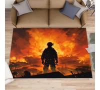 Tapis de pompiers, pompiers, pour chambre à coucher, motif héros, antidérapant, lavable, pour salon et ferme, intérieur à poils ras - 180 x 240 cm