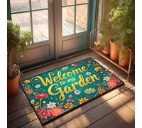 Tapis de porche à plusieurs couches Welcome To My Vibrant Garden Signage Doormat Doormat Door for House Camper Decor (40 x 60 cm)
