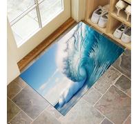 Tapis De Porte 40 X 60 Cm, Vagues L'Océanpaillasson Interieur Antidérapant, Paillasson Entrée Lavable, Style Photographie Tapis D'Entrée Intérieur Absorbant Et Durable, Bleu