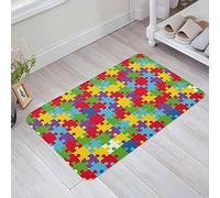 Tapis De Porte 40X60Cm, Autisme Pièces De Puzzle Fractal Activité De Loisir Dessin Animé Tapi De Douche Antidérapant Tapis De Bain pour Déco Entrée Intérieur