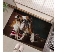 Tapis De Porte 50 X 80 Cm, Bouledoguepaillasson Interieur Antidérapant, Paillasson Exterieur Entrée Lavable, Photographier Les Animaux Tapis D'Entrée Intérieur Absorbant Et Durable, Brun