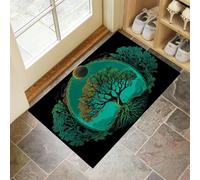 Tapis De Porte 60 X 90 Cm, Plantes Fantastiquespaillasson Interieur Antidérapant, Paillasson Entrée Lavable, Arbre La Vie Tapis D'Entrée Intérieur Absorbant Et Durable, Vert
