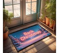 Tapis de porte amusant avec lumières néon qui vous guident à travers un pays des merveilles d'hiver, tapis d'extérieur, accessoires de chambre pour homme (50 x 80 cm)