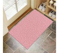 Tapis De Porte Blanc À Pois Paillasson, Antidérapant Rêveur Géométrique Paillasson, D'Entrée Résistant Rose Tapis De Bain pour Chambre Cuisine Intérieur 40 x 60 cm