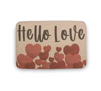 Tapis De Porte Bonjour Amour Coeur Rouge Tapis De Bain Résistant Paillasson Lavable Paillasson D'Entrée pour Baignoire Intérieur Chambre 40X60CM