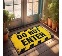 Tapis de porte d'automne Avertissement : Keep Out - Do Not Enter Zone Paillasson pour chaussures par Door Man Cave Accessories (50 x 80 cm)