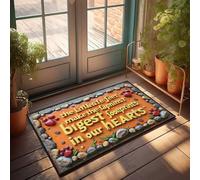 Tapis de porte d'automne d'extérieur Little Feet Leave The Biggest Footprints In Our Hearts Paillasson de bienvenue pour l'extérieur du bureau (50 x 80 cm)