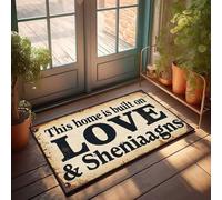 Tapis de porte d'automne Love And Sheniaagns : Construire notre maison ensemble paillasson paillasson extérieur drôle (40 x 60 cm)