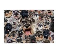Tapis de porte de schnauzer miniature amusant avec visages de chiens et espoir que vous aimez les poils de chien Tapis antidérapant pour salle de bain cuisine porche entrée 40 x 60 cm