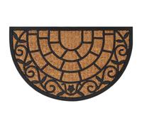 Tapis de Porte Demi-rond Paillasson 45x75 cm Caoutchouc et Fibre de Coco vidaXL