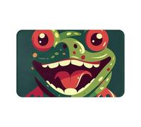 Tapis de porte d'entrée absorbant pour entrée, grenouille avec bouche ouverte, tapis d'intérieur et d'extérieur, tapis de sol en flanelle, tapis de bain à profil bas, 50,8 x 80 cm