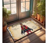 Tapis de porte d'entrée d'extérieur Captain Morgan : un conte d'aventure et de courage - Tapis d'extérieur imperméable et amusant pour décoration de chambre à coucher (50 x 80 cm)