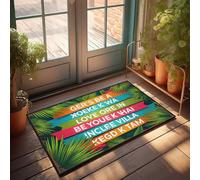 Tapis de porte d'entrée d'extérieur Grand paradis tropical : amour, joie et relaxation chez Inclee Villa Paillasson Décoration de patio Tapis d'extérieur pour entrée de maison (50 x 80 cm)