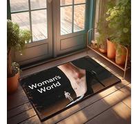 Tapis de porte d'entrée d'extérieur Step Into Her Shoes : une perspective du monde d'une femme - Tapis d'extérieur imperméable et amusant - Décoration de chambre à coucher (50 x 80 cm)