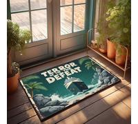 Tapis de porte d'entrée d'extérieur vintage naufrage : Terreur de la défaite, paillasson décoratif pour chambre rétro (50 x 80 cm)