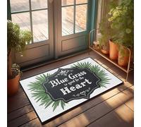 Tapis de porte d'entrée extérieur de l'herbe bleue Avantages : un mode de vie sain pour le cœur expliqué Paillasson d'automne Tapis d'extérieur pour porte d'entrée (50 x 80 cm)