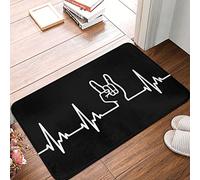Tapis de Porte d'entrée Heavy Metal Rock Music Tapis de Chambre My Heart Beat Paillasson Salon Tapis Porte d'entrée Décoration d'intérieur Cadeaux de Vacances 20"x32"