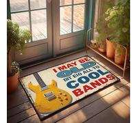 Tapis de porte d'entrée pour entrée extérieure I May Be Old But I Listen To Cool Bands. Paillasson Bar Man Cave Decor Fun Stuff(40 x 60 cm)