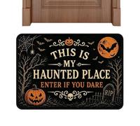 Tapis de porte d'Halloween, 80 x 50 cm, tapis de crâne de chauve-souris