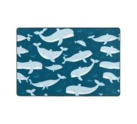 Tapis de porte en arrière-plan avec baleines de dessin animé pour intérieur et extérieur, parfait pour attraper la poussière, la cuisine, l'entrée et la porte d'entrée