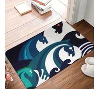 Tapis de Porte en Polyester Lavable en 3D JIT Tapis de Bain léger antidérapant Conception de la Couverture d’Album Tapis d’entrée rectangulaire de décoration intérieure - 60x90cm
