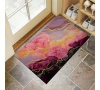 Tapis de Porte Encre À Alcool Paillasson Marbre Abstrait 60 x 90 cm Absorbe l'eau et Ramasse La Saleté Facile à Nettoyer Tapis pour Couloir, Entrée, Cuisine, Rose