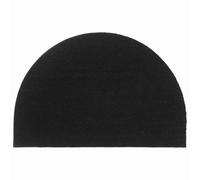 Vidaxl Tapis De Porte Noir Demi-Rond 50x80 Cm Fibre De Coco Touffeté