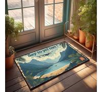 Tapis de porte extérieur Grand modèle Escape To Paradise : Fly Away With May Star Airlines! Paillasson d'entrée Tapis de bienvenue (65 x 90 cm)