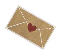 Tapis de Porte Extérieur Saint Valentin - Tapis de Sol en Lin Résistant à l'usure Antidérapant avec Design Romantique Coeur Enveloppe | Tapis de Dépoussiérage de Porte d'entrée, Décoration de Vacances