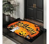 Tapis de Porte Halloween Effrayant 80 x 120 cm Paillasson Interieur Entree Antidérapant Momies De Souris Tapis Absorbant Lavable, Tapis d'Entrée Fin pour Entrée Maison, Couloirs, Portes - Orange