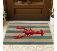 Tapis De Porte Homard Nautique Crustacé Rouge Paillasson Lavable Maison Deco Tapis De Douche, pour Couloir, Douche, Intérieur/Extérieur, 40x60cm