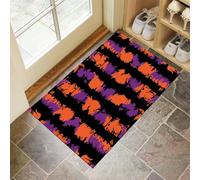 Tapis De Porte Intérieur Extérieur 45 x 75 cm, Design en Triangle illuminé Technologies du Futur Tapis D'Extérieur Antidérapant,Paillasson Absorbant Et Lavable Violet